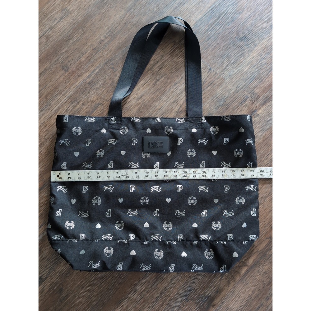 PINK Victoria's Secret Black Tote Bag  Logo Travel/Gym Bag.